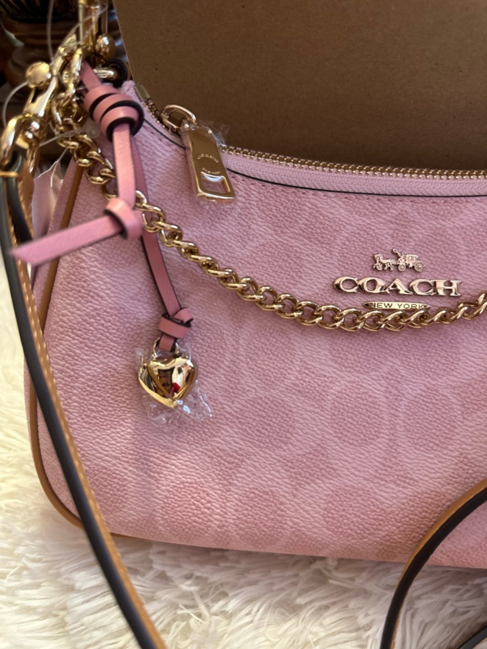 SOLD!!! Coach Teri Shoulder Bag in powder Pink with Charms - Picture 7 of 11